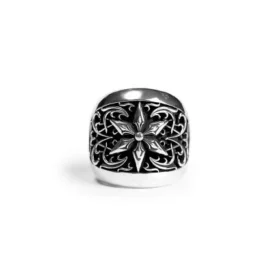 Anello Chrome Hearts con stella ovale – Classico