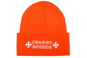Berretto con logo Chrome Hearts arancione sicurezza