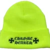 Berretto con logo Chrome Hearts giallo neon