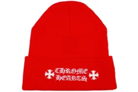 Berretto con logo Chrome Hearts rosso Berretto con logo Chrome Hearts rosso