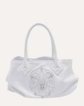 Borsa tote con toppa Fleur decorata Chrome Hearts
