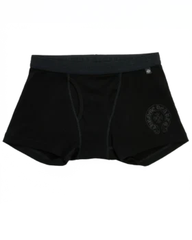 Boxer in cotone nero Chrome Hearts con dettagli tono su tono neri