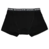 Boxer in cotone nero con jacquard bianco e nero
