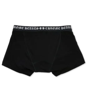 Boxer in cotone nero con jacquard bianco e nero