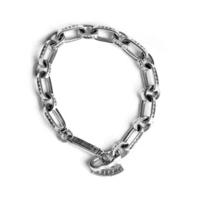 Bracciale a catena con logo inciso