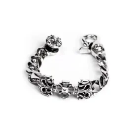 Bracciale con clip a croce quadrata in filigrana