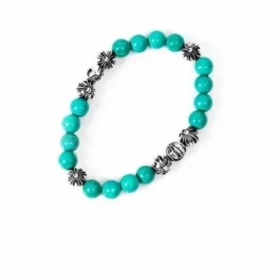 Bracciale con perline turchesi da 8 mm