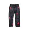 Chrome Hearts Jeans con Cross Patch Croce Rossa