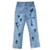 Chrome Hearts Jeans in denim con scritta Chrome Hearts Jeans in denim con scritta