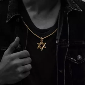 Ciondolo Star of David in oro 22 carati