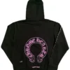 Felpa con cappuccio CH rosa e nero con logo Horse Show Felpa con cappuccio CH rosa e nero con logo Horse Show