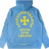 Felpa con cappuccio Chrome Hearts blu sanscrito Felpa con cappuccio Chrome Hearts blu sanscrito