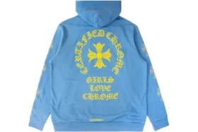 Felpa con cappuccio Chrome Hearts blu sanscrito Felpa con cappuccio Chrome Hearts blu sanscrito