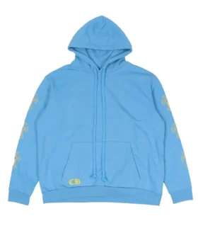 Felpa con cappuccio Chrome Hearts blu sanscrito Felpa con cappuccio Chrome Hearts blu sanscrito