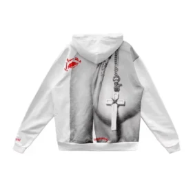 Felpa con cappuccio Chrome Hearts con scritta rossa e ritratto di Laurie Lynn Stark