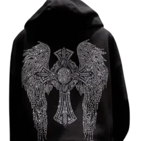 Felpa con cappuccio Chrome Hearts con strass