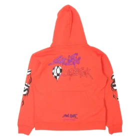 Felpa con cappuccio Chrome Hearts Hearts Matty Boy Brain rossa