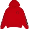 Felpa con cappuccio Chrome Hearts X Matty Boy Flames rossa Felpa con cappuccio Chrome Hearts X Matty Boy Flames rossa
