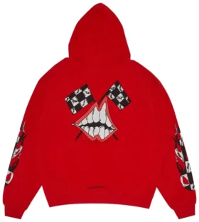 Felpa con cappuccio Chrome Hearts X Matty Boy Flames rossa