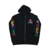 Felpa con cappuccio e zip Chrome Hearts “Ch Script Multicolor Cross Cemetery”