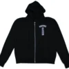 Felpa con cappuccio e zip Chrome Hearts con logo floreale, nera, taglia L