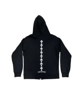Felpa con cappuccio e zip Chrome Hearts con triplo logo a croce