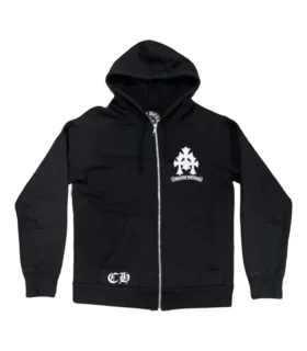 Felpa con cappuccio e zip Chrome Hearts con triplo logo a croce