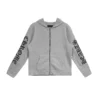 Chrome Hearts Felpa con cappuccio in cashmere grigio con zip Chrome Hearts Felpa con cappuccio in cashmere grigio con zip