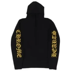 Felpa con cappuccio in cashmere ricamata Chrome Hearts nera