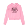 Felpa con cappuccio rosa con zip Chrome Hearts da ragazza Felpa con cappuccio rosa con zip Chrome Hearts da ragazza