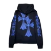 Felpe con cappuccio Chrome Hearts con emblema blu Felpe con cappuccio Chrome Hearts con emblema blu
