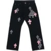Jeans Chrome Hearts con croce multicolore Jeans Chrome Hearts con croce multicolore