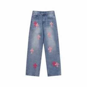 Jeans Chrome Hearts con logo croce rosa