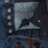 Jeans Chrome Hearts Fleur con Cross Patch sul ginocchio