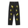 Jeans Chrome Hearts Giallo Effetto Usurato