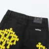 Jeans Chrome Hearts Giallo Effetto Usurato