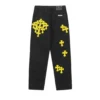Jeans Chrome Hearts Giallo Effetto Usurato