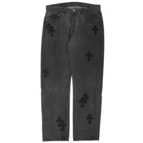 Jeans Chrome Hearts in denim lavato nero