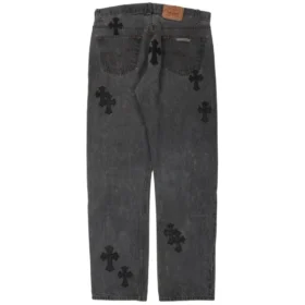 Jeans Chrome Hearts in denim lavato nero