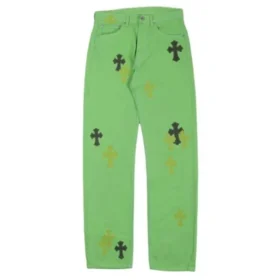 Jeans Chrome Hearts in denim verde melma