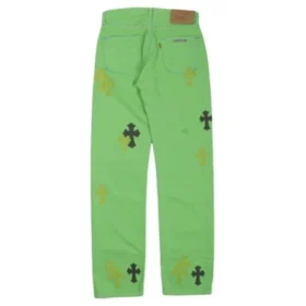 Jeans Chrome Hearts in denim verde melma