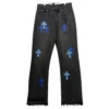 Jeans Chrome Hearts neri e blu con croce Jeans Chrome Hearts neri e blu con croce