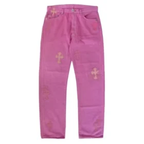 Jeans Chrome Hearts rosa
