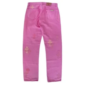 Jeans Chrome Hearts rosa