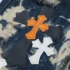 Jeans Chrome Hearts Tie Dye multicolore con croce