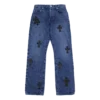 Jeans con toppe in pelle a forma di Cross Patch Jeans con toppe in pelle a forma di Cross Patch