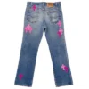 Jeans da donna in denim rosa Chrome Hearts Jeans da donna in denim rosa Chrome Hearts