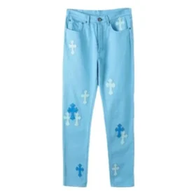 Jeans in denim Chrome Hearts azzurri