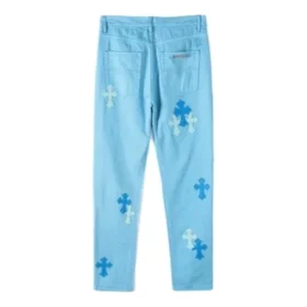 Jeans in denim Chrome Hearts azzurri