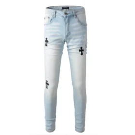 Jeans skinny con toppe Cross Patch Chrome Hearts